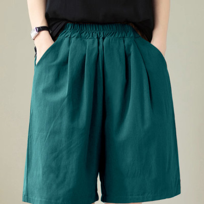 Quần kiểu nữ ống rộng, chất liệu vải Đũi xước, mềm mịn, mặc mát, Quần Short nữ đẹp Nesa Shop