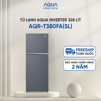 Freeship toàn quốc - Tủ lạnh ngăn đông trên Aqua 328L AQR-T380FA(SL) - Bảo hành 2 năm - Hàng chính hãng