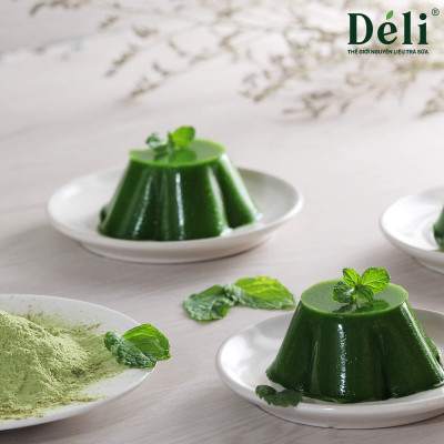 Pudding matcha Déli - Tách lẻ 250gr  - chuyên dùng làm topping trà sữa - thơm béo, mềm mại