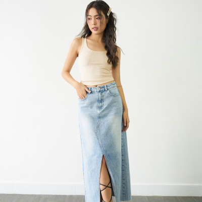 DOTTIE - Chân Váy Jeans Dài - S0148