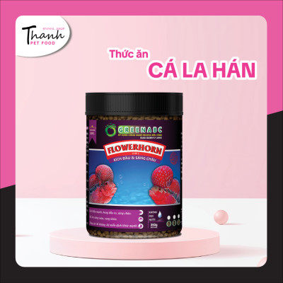 Thức ăn Cá La Hán nhãn GREENABC – Độ đạm 40% giúp kích bung đầu to, châu sáng, vảy rực rỡ, tăng trưởng nhanh – Hộp 350g