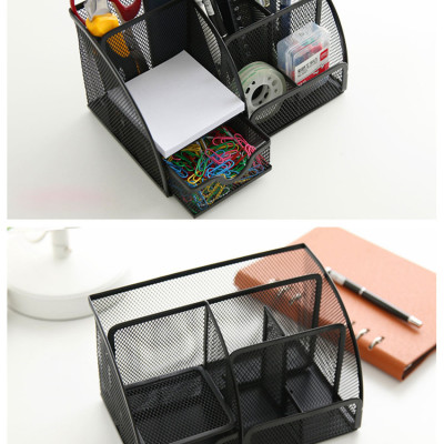 Hộp đựng bút để bàn Văn Phòng Phẩm NASI NS06 nhiều ngăn bằng thép sơn tĩnh điện cứng chắc khay đựng kệ để bút học sinh 