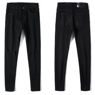Quần Jean Nam Đen Trơn Rách Gấu SZone Chất - Vải Cực Bền Không Phai Màu Phong Cách Nổi Bật