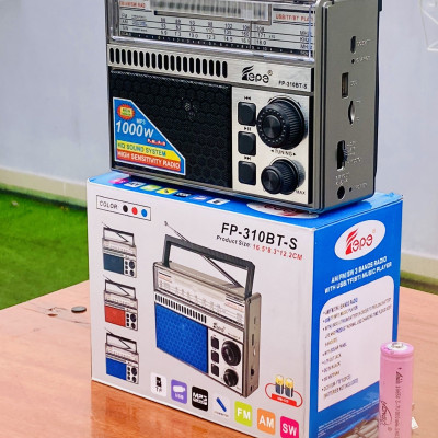 Đài radio 310BT Chất Lượng Tốt Am/Fm/Sw Đa Chức Năng Radio Với USB/Khe Cắm SD -kết nôi Bluetooth -tích hợp pin sạc-Hàng Chính Hãng