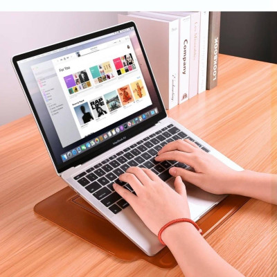 Bao Da Skin Pro Slim Stand Sleeve Dành Cho Macbook Chất Liệu Da PU Mịn, Nắp Từ Tính Có Chân Đế Có Thể Tự Điều Chỉnh - Hàng Chính Hãng 