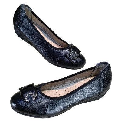 Giày Nữ Búp Bê Đế Xuồng 5cm HÀ NAM Da Bò Thật Thời Trang Cao Cấp GBBN2086