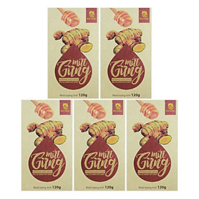 Combo 5 Hộp Mứt Gừng Nướng Mật Ong Hải Long (120g / Hộp)