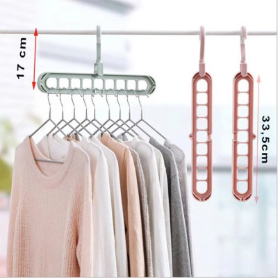 Combo 10 Móc Treo Quần Áo Đa Năng 9 Lỗ Tiện Dụng - Chính hãng PaKaSa 