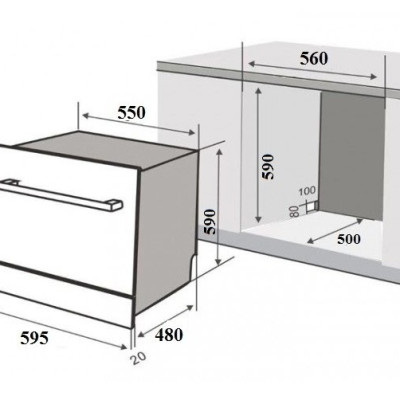 Máy Rửa Chén Âm Tủ Kaff KF-BISW800 - 8 Bộ - Hàng Chính Hãng