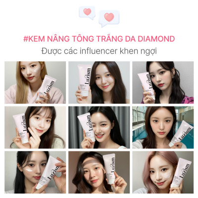 [COMBO 4 tuýp] Kem nâng tông trắng da Diamond Luxism 200ml – làm trắng da mặt & body tone-up cream