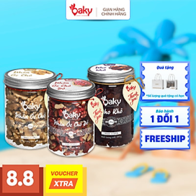 Quà Tặng Oaky - Combo Hạt Dinh Dưỡng Cao Cấp Nhân Óc Chó Vàng, Nhân Óc Chó Đỏ, Nho Khô - Tặng Túi Giấy Sang Trọng