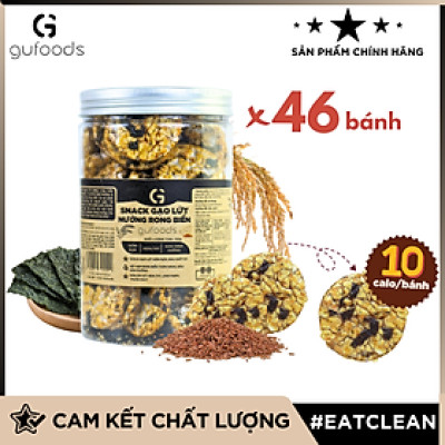 Snack gạo lứt nướng rong biển GUfoods - Giòn rụm, Healthy, Giàu dinh dưỡng, Thuần chay, Eat Clean, Ăn vặt lành mạnh