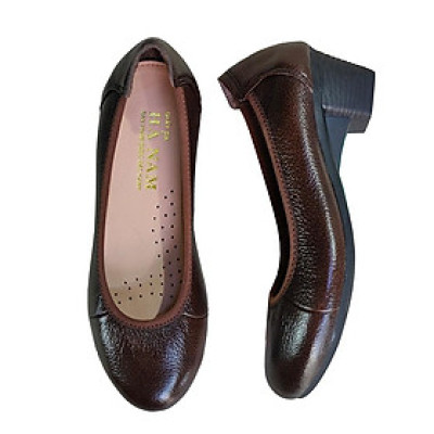 Giày Búp Bê Nữ Cao Gót HA NAM Da Bò Thật Thời Trang Cao Cấp 5cm GBBN2080