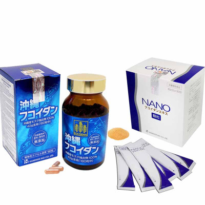 Combo Viên Uống Okinawa Fucoidan 180v Và Nano 30 Gói Hỗ Trợ Ức Chế Tăng Trưởng Tế Bào Ung Thư, Tăng Cường Hệ Miễn Dịch Cho Cơ Thể