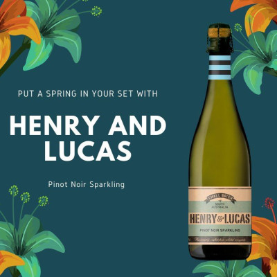 Rượu Vang Sủi Dominic HENRY & LUCAS Pinot Noir Sparkling 750ml 13% Acl