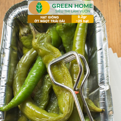 Hạt Giống Ớt Ngọt Trái Dài GreenHome, Gói 0,2gr~25 hạt, Dễ Trồng Quanh Năm, Năng Suất Cao G16