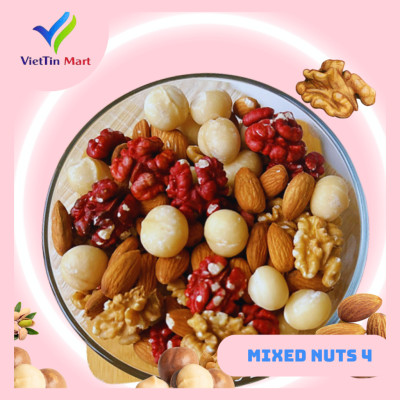 Combo Mix 4 Loại Hạt ( Hạt Dẻ Cười, Hạt Điều, Hạt Macca, Hạnh Nhân Rang Bơ) Viettin Mart 250g/ 500g