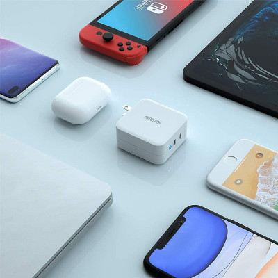 Củ sạc Choetech PD6008 Gan 100w 2 cổng Type C  (Hàng chính hãng)