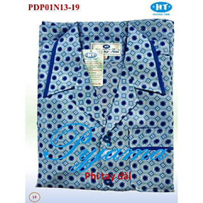 Bộ Pyjama HUONGTAM Phi tay dài nam cao cấp(PDP01N13). Chất liệu vải polyester mềm mại, thoáng mát, không phai màu.