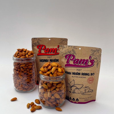 Hạnh Nhân Rang Bơ Pams, Nhập Khẩu Mỹ Vỏ Mỏng Chất Lượng, Không Cholesterol, Dùng Ăn Kiêng