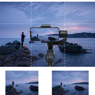 Gậy chống rung Wiwu 3-Axis Stabilized Gimbal S5B cho điện thoại thông minh dưới 6 inch, hỗ trợ chụp toàn cảnh 180 độ/ 330 độ - Hàng chính hãng