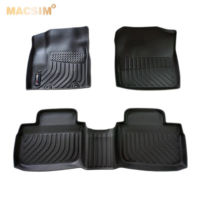 Thảm lót sàn xe ô tô Toyota Veloz/ Avanza 2022 Nhãn hiệu Macsim chất liệu nhựa TPE cao cấp màu đen
