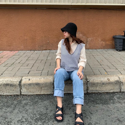 Giày Sandal Nữ The Bily 02W Quai Chéo Đôi - Màu Đen BL02WD