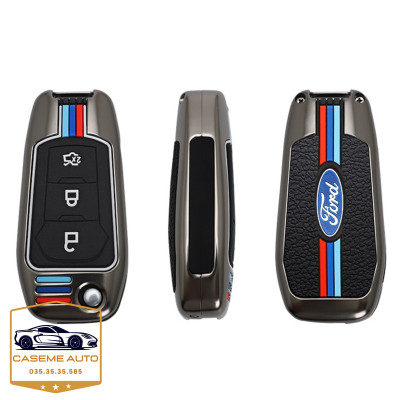 Ốp Chìa Khóa Hợp Kim Ford Ranger XLS, XLT (2019-2024), Wildtrak (2015-2018) Chìa Cơ 2 Nút , 3 Nút - Hàng Nhập Khẩu