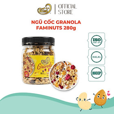 HẠT DINH DƯỠNG NGŨ CỐC GRANOLA FAMINUTS - Hũ Nhựa 280g- Ngũ Cốc Giảm Cân