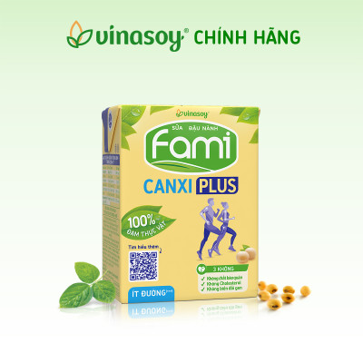 Thùng sữa đậu nành Vinasoy Fami Canxi Plus hộp (200ml x 36 hộp)