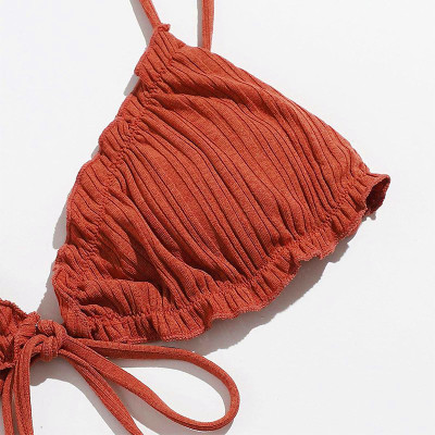 Bộ Đồ Bơi Bikini Màu Trơn Phong Cách Thời Trang Mới Cho Nữ