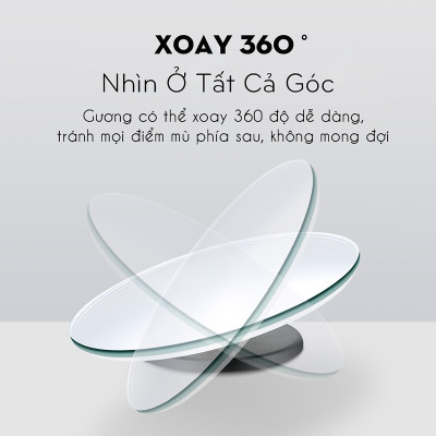 Bộ 2 Gương Cầu Lồi cho xe ô tô, gương cầu lồi cho xe ô tô, Tràn Viền Xoay 360 độ Gắn Cho Kính Gương Chiếu Hậu Tránh Điểm Mù Cho Xe Hơi, Xe Ô tô - Hàng Chính Hãng