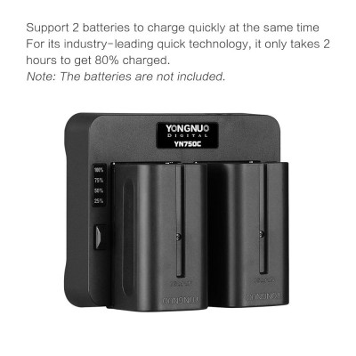Bộ sạc pin Lithium chuyên nghiệp Hỗ trợ sạc nhanh YONGNUO YN750C 