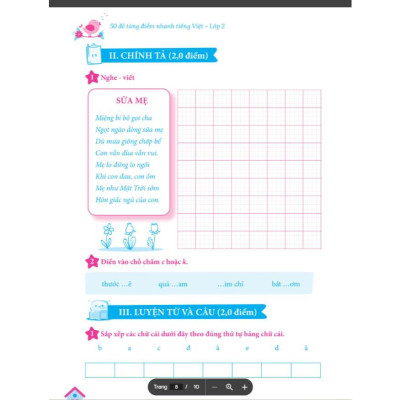 Sách - 50 Đề Tăng Điểm Nhanh Toán, Tiếng Việt, Tiếng Anh - Lớp 2 - Bài Tập Nâng Cao, Tổng Hợp Kiến Thức Tiểu Học - MCBooks