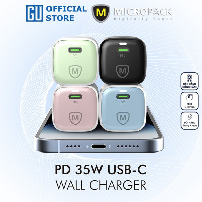 Củ sạc MicroPack POWER SERVER 35 MWC-135 Chip GAN Mạnh Mẽ Nhỏ Gọn Tặng Kèm Phích Tương Thích UK/ US/ EU Hàng Chính Hãng