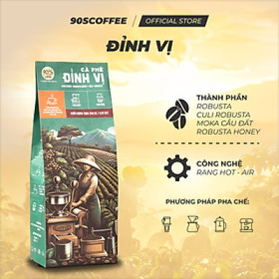 Cà Phê Đỉnh Vị 90S Coffee Lưu Hương Đậm Đà Trên 3 Tiếng - Cà Phê Rang Mộc Nguyên Chất 100%