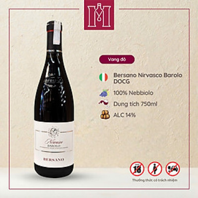 Rượu vang đỏ Ý Bersano Nirvasco Barolo DOCG 14% 750ml nhập khẩu - Hàng chính hãng