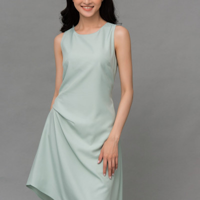 Đầm Suông Cổ Tròn Nhún Eo Maxivic, La Mộc - LM82117