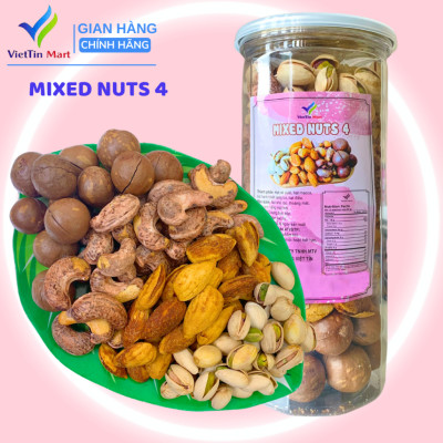 Combo Mix 4 Loại Hạt ( Hạt Dẻ Cười, Hạt Điều, Hạt Macca, Hạnh Nhân Rang Bơ) Viettin Mart 250g/ 500g