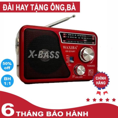 Đài Radio FM WAXIBA XB-521URT  Đài FM 521 Có Hỗ Trợ Thẻ Nhớ TF Và USB Có Đèn Pin . Bảo Hành Lên Đến 6Tháng-Hàng Chính Hãng