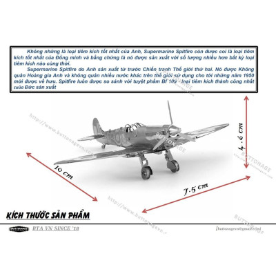 Mô Hình Lắp Ráp 3d Máy Bay Supermarine Spitfire