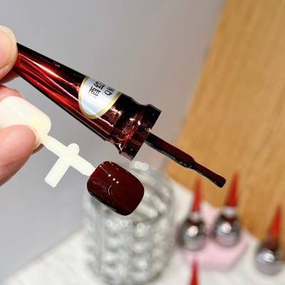 [Chai Lẻ] Sơn Gel Đỏ Mận MXBON Cao Cấp Số 6 Đặc Biệt 15ml Siêu Đậm Mướt, Dễ Kéo, Cần Dùng Đèn Hơ Nhanh Khô, Sơn Móng Làm Nail Đỏ Đô, Đỏ Mận