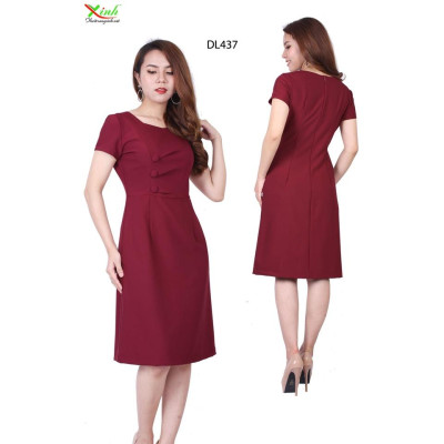 Đầm Suông Phối Cúc Thanh Lịch Gọn Dáng DL437 - DL794