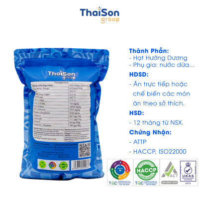 Hạt Hướng Dương Sạch Thái Sơn Gia Lai tẩm vị dừa bì 500Gr HHD05