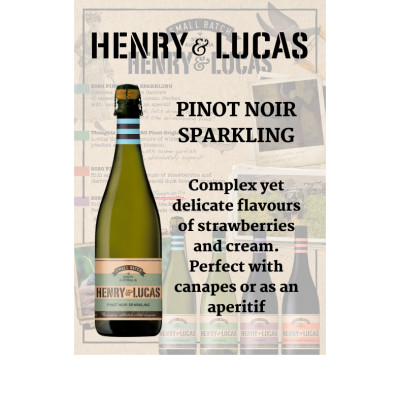 Rượu Vang Sủi Dominic HENRY & LUCAS Pinot Noir Sparkling 750ml 13% Acl