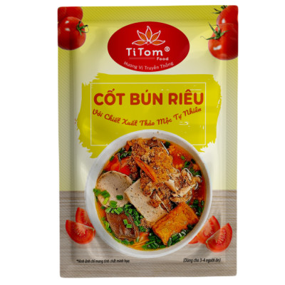 Gia vị nấu bún riêu nêm sẵn Titom gói 55g dùng nấu nước lèo bún riêu cua