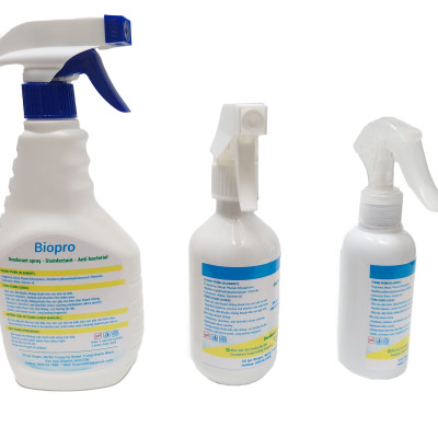 Chai xịt Biopro khử mùi diệt khuẩn kháng khuẩn Khu vực gây mùi khó chịu Khu vực nhà vệ sinh Hương chanh thơm mát dịu nhẹ