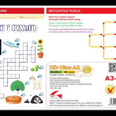 Xếp hình Tia Sáng Oggy Season 5 (48 Mảnh Ghép) - Tặng kèm câu đố mặt sau cho bé