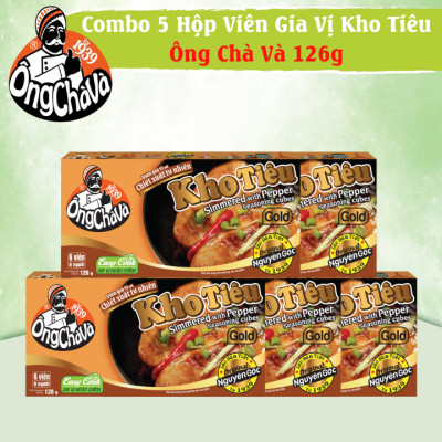Combo 5 Hộp Viên Gia Vị Kho Tiêu Ông Chà Và 126g(Simmered With Pepper Seasoning Cubes)