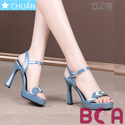 Giày cao gót nữ 9p RO522 ROSATA tại BCASHOP hở mũi, quai ngang nổi bậc với những trái tim đính nhiều hạt lấp lánh màu đỏ